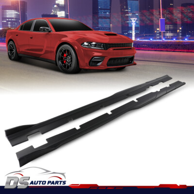 Body Kit Matte Black Side Skirts Rocker Panel Fit For 2015-2023 Dodge Charger