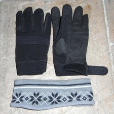 Rękawiczki narciarskie rozm. 10 krótkie rękawiczki sportowe + opaska na głowę rozm. 56-59 norweskie