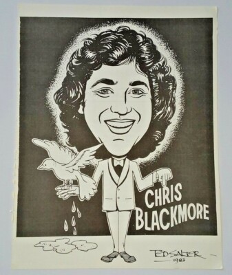 Chris Blackmore caricature 1988 The Magic Castle Walls of Fame book Ted Salter