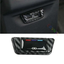 Rear USB Socket Switch Cover Trim For Volkswagen Golf MK8 2020-2021 Carbon Fiber
