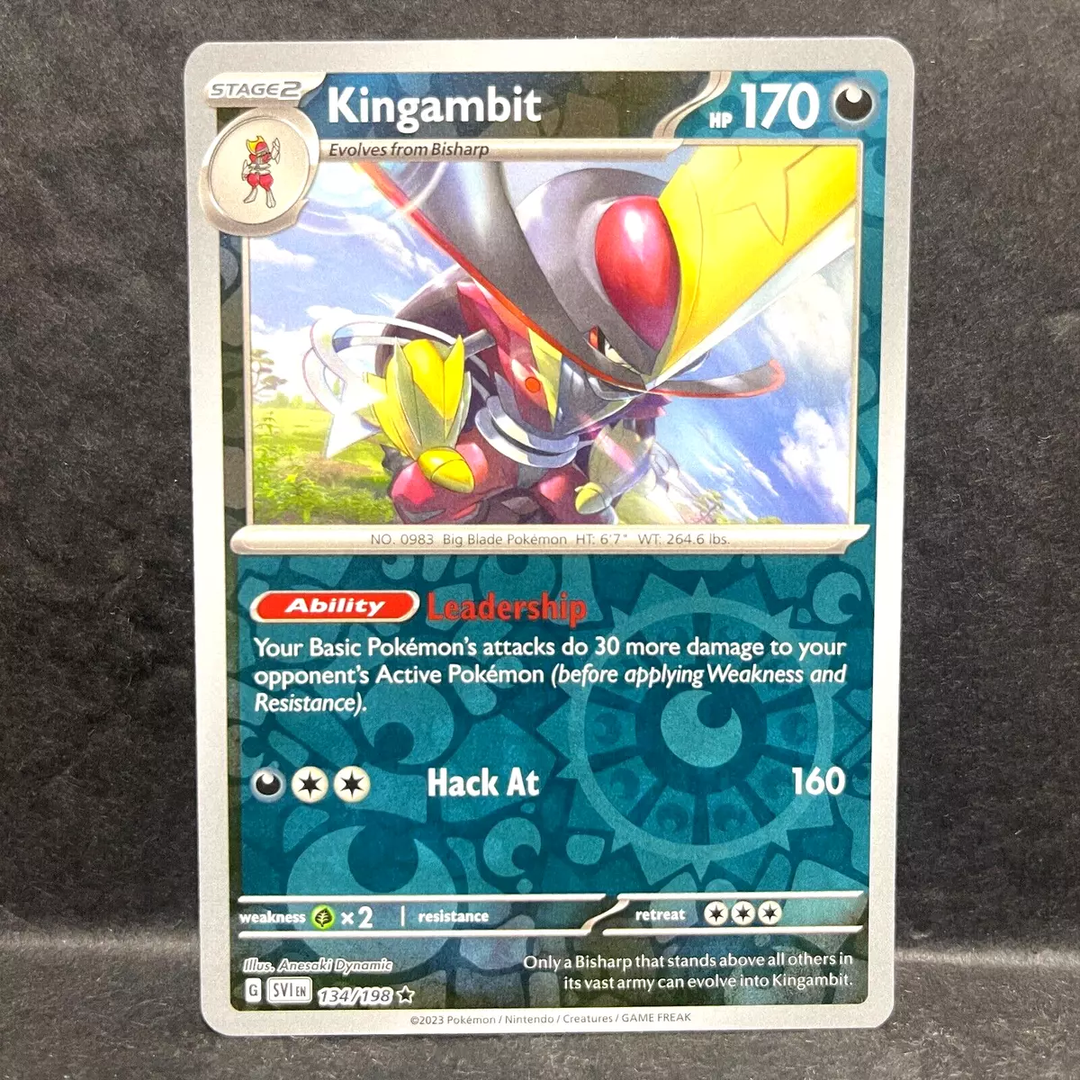 Pokemon : SV SCARLET & VIOLET KINGAMBIT 134/198 RARE HOLO REVERSE