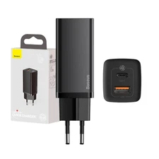 USB Power Supply Fast Charging 65W USB-C USB-A Black Charger Mobile Phone