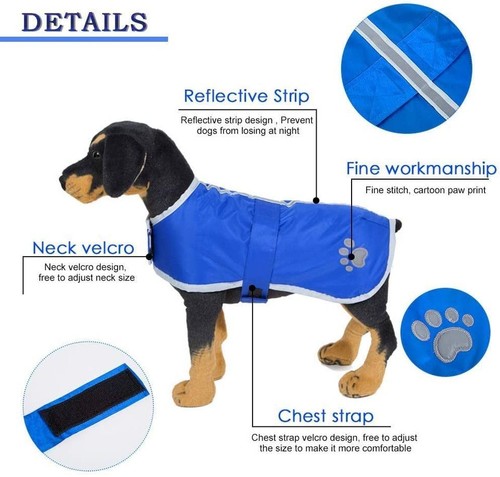Reversible Blue Dog Coat - Waterproof, Windproof, Warm - Medium - Picture 4 of 7