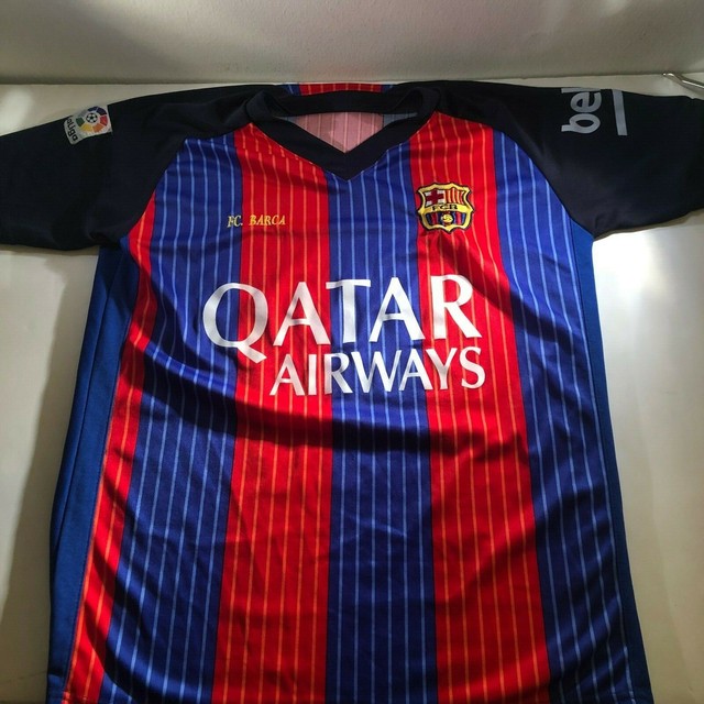FCB Barcelona Messi 10 Size Med Qatar Airways Jersey La Liga League eBay