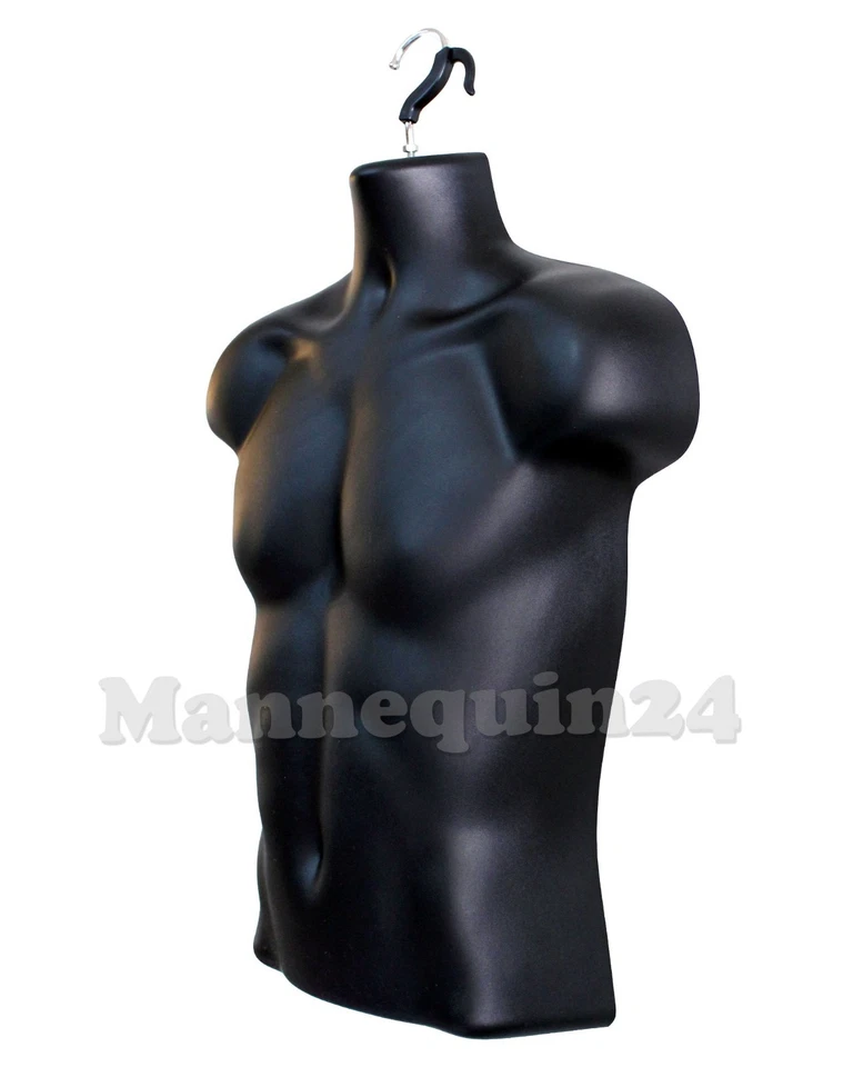 MALE FEMALE CHILD & TODDLER TORSO MANNEQUIN FORMS SET BLACK +1 STAND + 4 HANGERS - Image 2 of 4