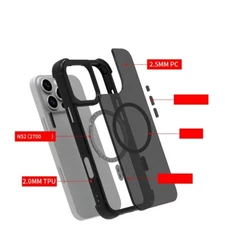 For iPhone 15 16 Pro Max 14 Clear Magnetic Mag Safe Case Drop Protection Cover