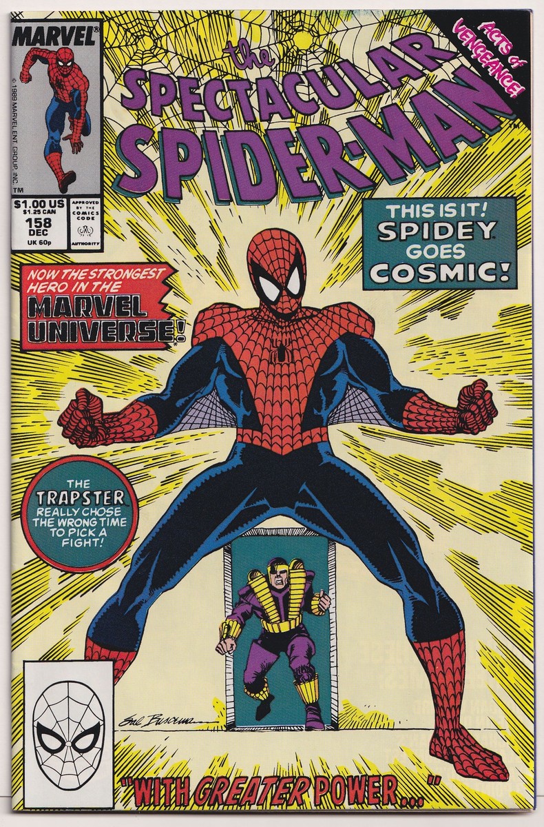 Spectacular Spider-Man 158 NM 9.4 1989 Cosmic Powers Trapster Sal