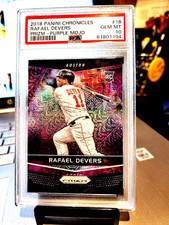 2018 RAFAEL DEVERS #69/99 PANINI CHRONICLES PRIZM-PURPLE MOJO #18 GEM 10 POP-10