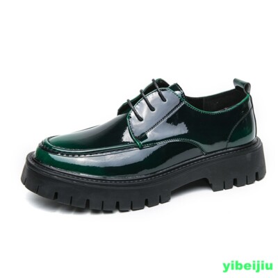 Business Men's Platform Lace Up Dress Formal Leather Shoes Wedding Party Stage