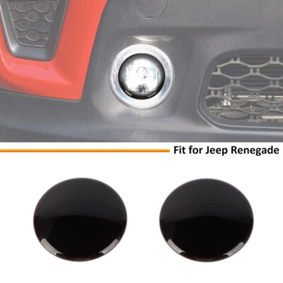 2x Front Fog Light Lamp Guard Accessories Cover Trim for Jeep Renegade 19+Smoked