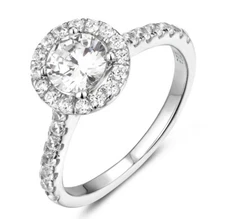 Round Halo 925 Sterling Silver CZ Engagement Ring Wedding Band Size 3-14 ML2483