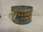 Vintage 1950s Maxwell Coffee Tin Can 1lb Blue Drip Grind
