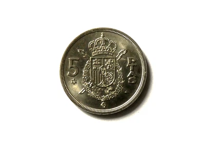 SUPERBE 5 PESETAS 1975 * 77 , JUAN CARLOS Ier , ESPAGNE !! - Photo 1/2