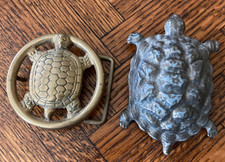 Two Vintage Belt Buckles Turtle