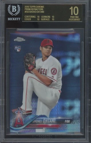 2018 Topps Chrome Prism Refractor 150 Shohei Ohtani RC Rookie Black Label BGS 10