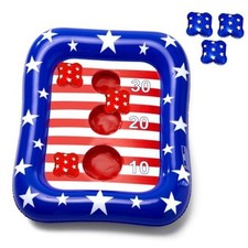 Kids Fun Pool Toys, Inflatable Pool Cornhole Game America Flag Cornhole Board