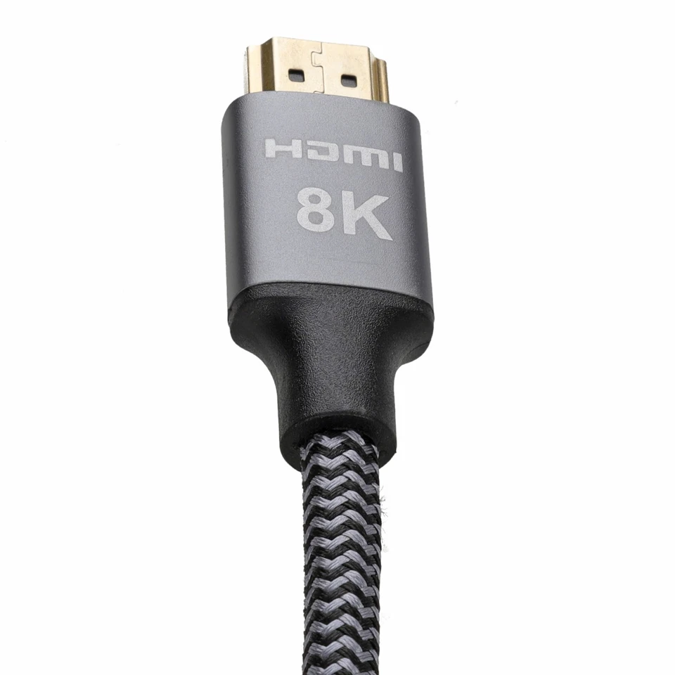 Braided HDMI 2.1 TV Cable Lead HDR 8K 60Hz 4K 120Hz 48Gbps eARC 0.5m/1m/2m/3m - Image 3 of 4