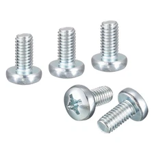 M6-1x12 Pan Head Machine Screws -10pcs -Carbon Steel - Zinc Coated