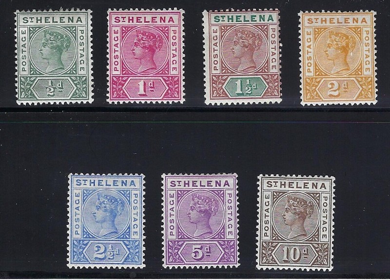 St. Helena, 1890-1897, Scott #40-46 Complete Set, Mint, N.H./L.H./H.