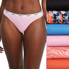 Hanes Women's Originals Thong Panties Stretch Cotton Underwear 6-Pack 2XL