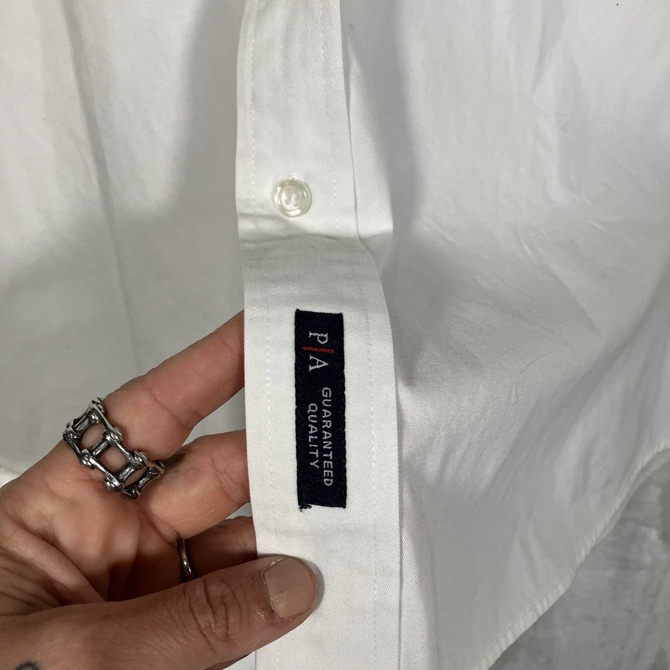 Angels Envy 波旁 XL 男式纽扣白色衬衫带棕色刺绣-所有者衬衫 — 第 3/4 张图片