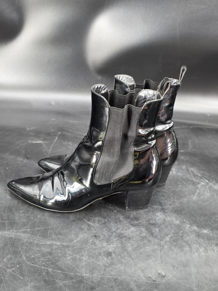 Botines Gucci de cuero brillante estilo 324194 para mujer talla 38 Foto 3 de 4