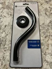 Glacier Bay Curved Shower Arm with Flange Matte Black 9"