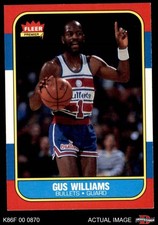 1986 Fleer #124 Gus Williams Bullets (Wizards) Southern California 7 - NM