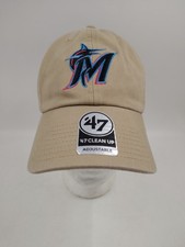 Miami Marlins '47 Brand Adjustable Tan Clean Up Hat Baseball MLB NWT New