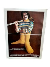 1975 Interwoven Socks Print Ad Derek Sanderson Hockey Vintage Fashion