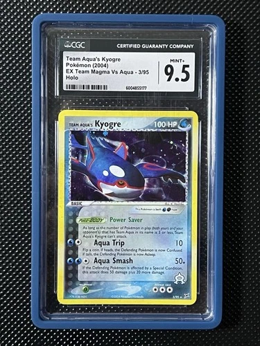 2004 Pokemon Team Aqua's Kyogre Holo Rare Team Magma Vs Aqua 3/95 CGC 9.5 MINT+