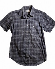 Burberry of London Plaid Button Up Short Sleeve Shirt Size M 100 Cotton