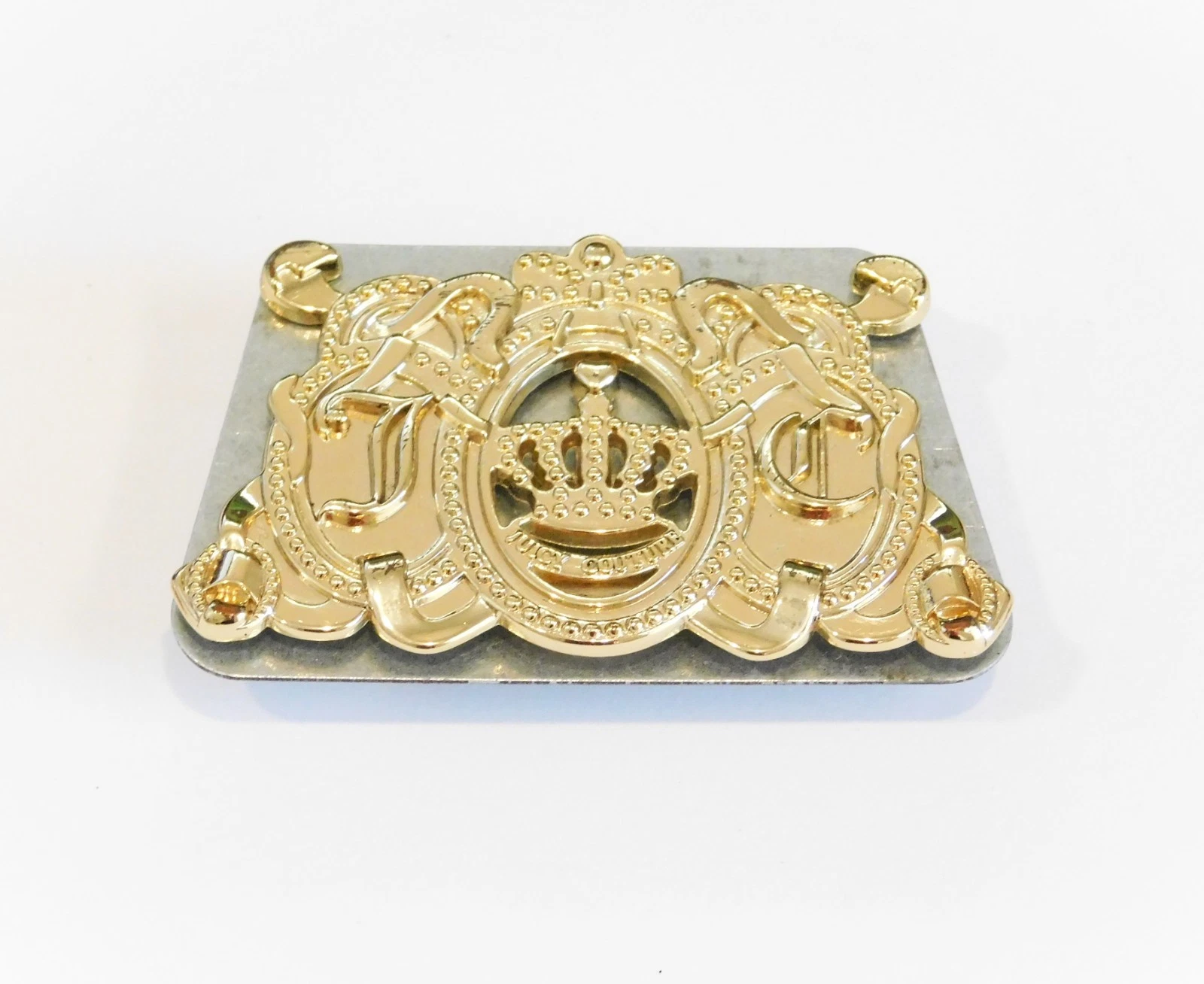 Juicy Couture HTF Vintage Gold Tone Purse Wallet Emblem with Backing