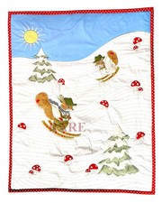 Mackenzie Childs Nutkin Manor Quilt 42" x 52" 100 Cotton Shell New No Box
