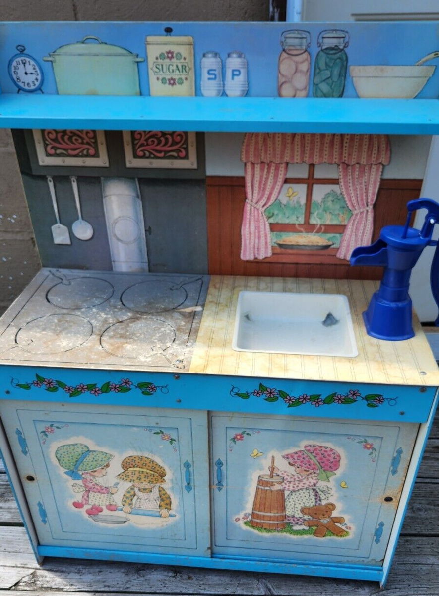 Vintage Holly Hobbie Buffet Kitchen Cabinet / Shelf / Oven / Sink