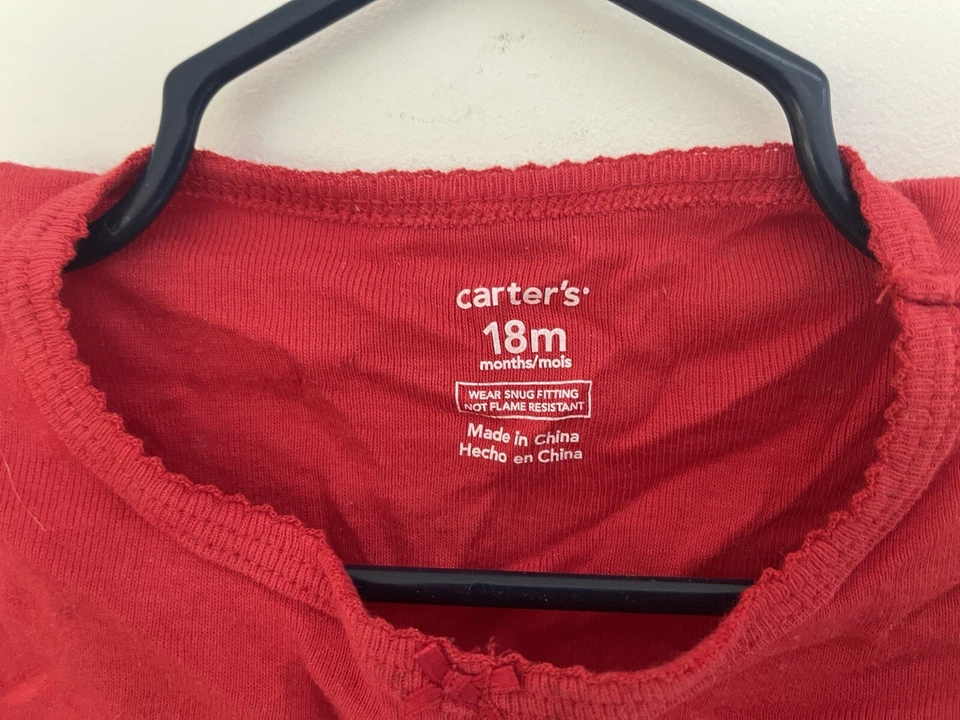 Carter’s Bebé Niñas Lindo Brillo S’more 100% Algodón Manga Larga PJ Top Rojo 18 M Foto 2 de 4