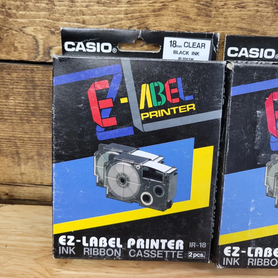 Casio EZ-Etikettendrucker Tintenbandkassette - 2 Stück IR-18 - ROT, WEISS UND KLAR BLK - Bild 3 von 4