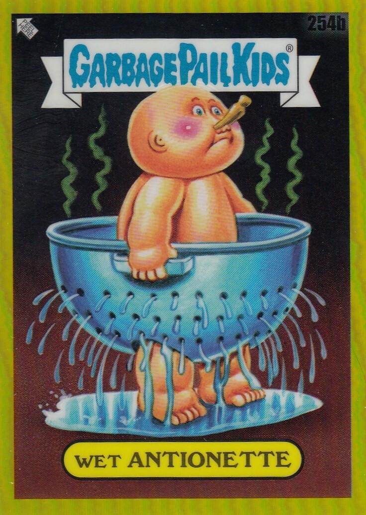 2023 Topps Chrome Garbage Pail Kids Wet Antionette #254B Yellow Refractor 6