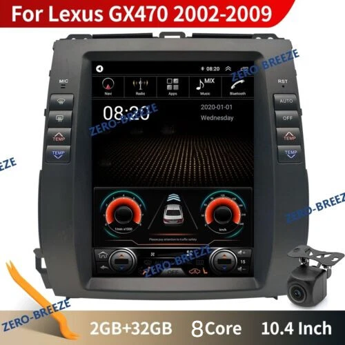 Reproductor GPS para automóvil 10,4" para Lexus GX470 2002-2009 navegación radio estéreo 2G+32G Foto 2 de 4