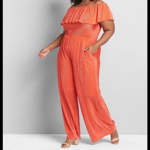 (NWOT LANE BRYANT ORANGE PLEADED OFF 