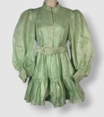Leo Lin Women's Green Alexandra Silk Belted Mini Dress Size 2 | eBay Leo Lin Women's Green Alexandra Silk Belted Mini Dress Size 2 | eBay