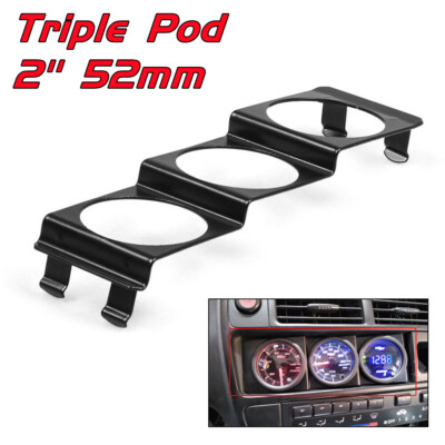 52mm 2'' Gauge Holder Triple Pod Panel - Standard Stereo Radio Slot Single Din