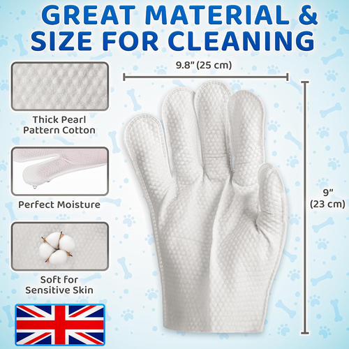 Premium Pet Wipes for Dogs & Cats - 6 Pcs - Disposable Washing Gloves for Bath & - Picture 6 of 12