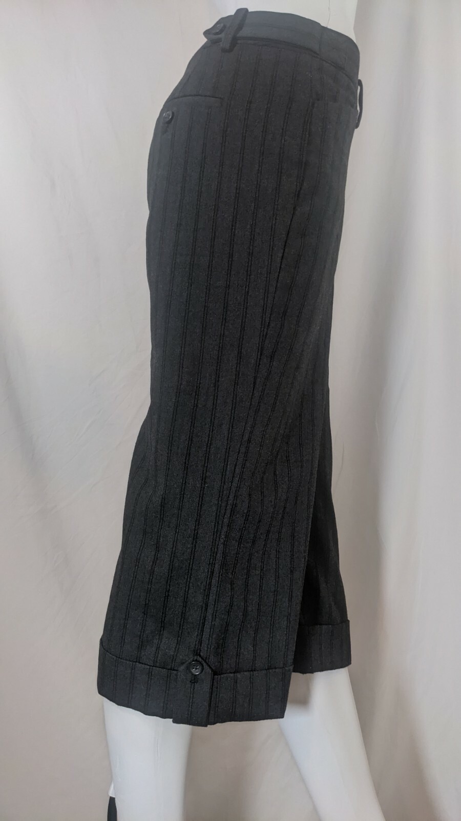 Express Design Studio Gray Editor Cropped Pinstri… - image 2