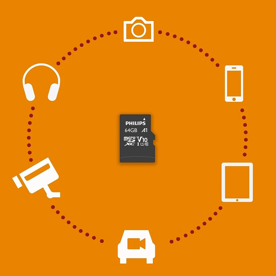 PHILIPS 32GB Micro SDHC UHS-1 U1 & V10 Class 10 Flash Memory Card with Adapter - Image 3 of 4