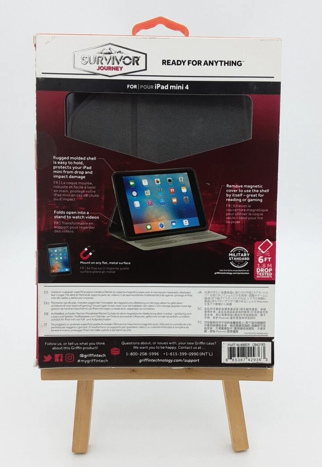 Griffin Survivor Journey Case ultra-slim iPad Mini 4 Silver/Gray Military Std - Image 2 of 2