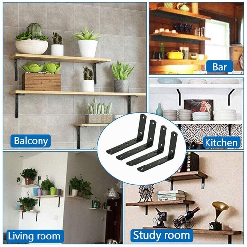 4-8X Pipe Shelf Brackets Industrial Iron Rustic Floating Shelves Storage Unit UK - Picture 24 of 31