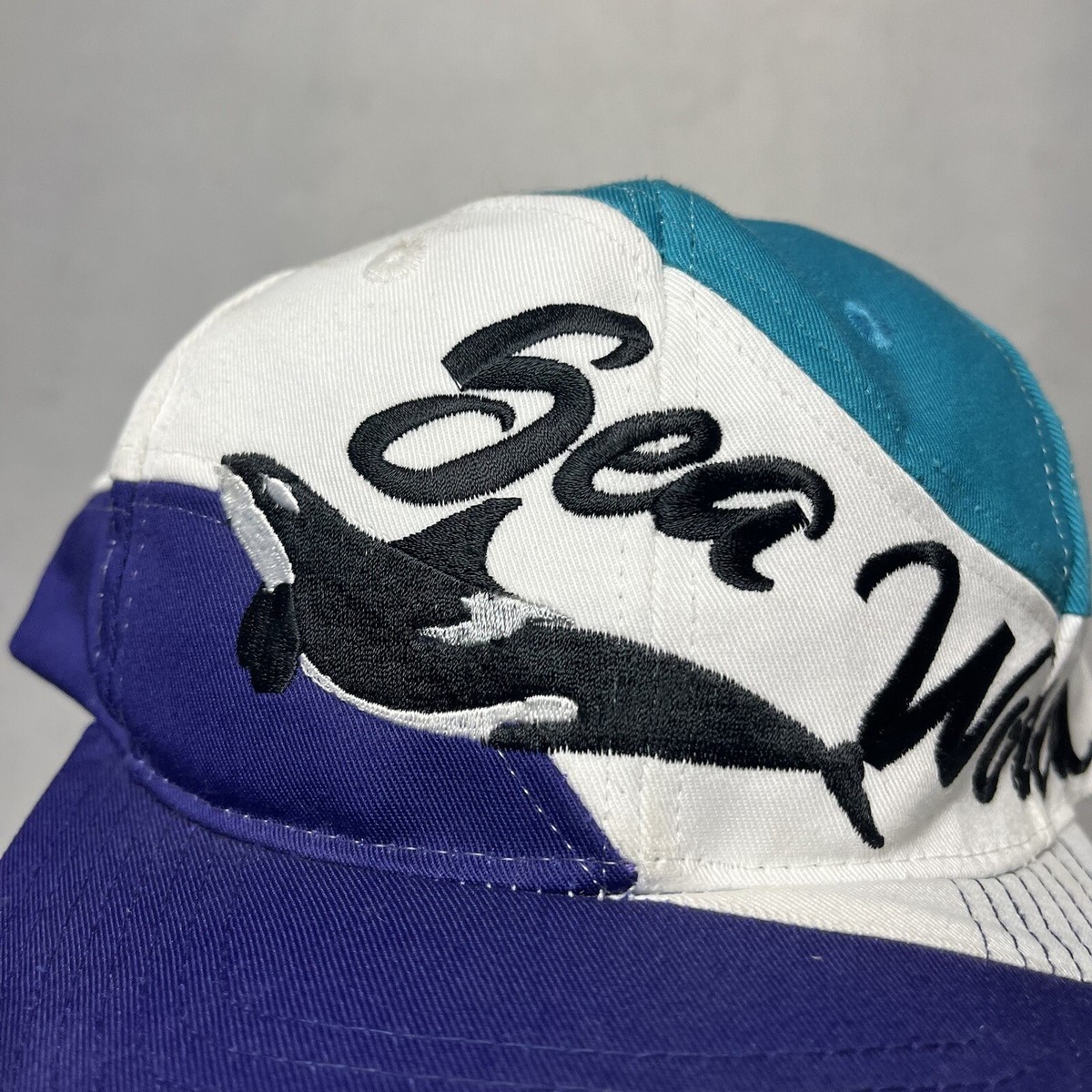Vintage 90s Sea World Shamu Killer Whale Snapback Hat Cap Wave | eBay