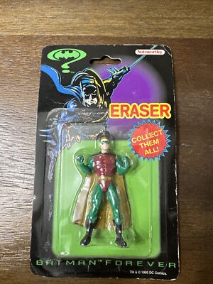 NEW, SEALED 1995 DC COMICS BATMAN FOREVER ROBIN ERASER. NOTEWORTHY