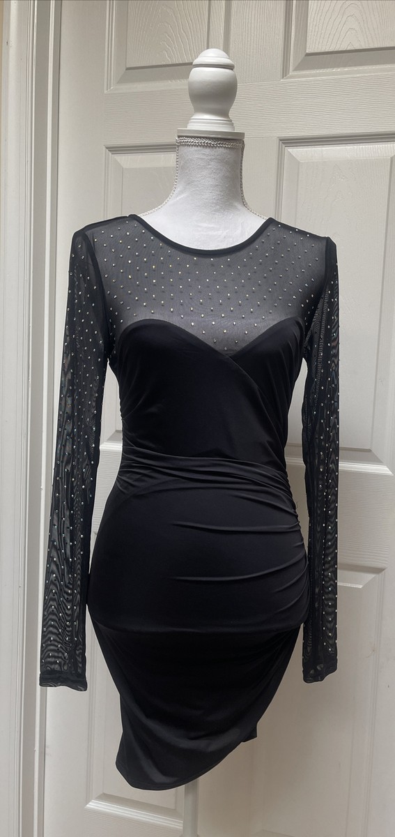 floor length long sleeve dress Keaton | Black Velvet Long-Sleeve Open-Back Maxi Dress
